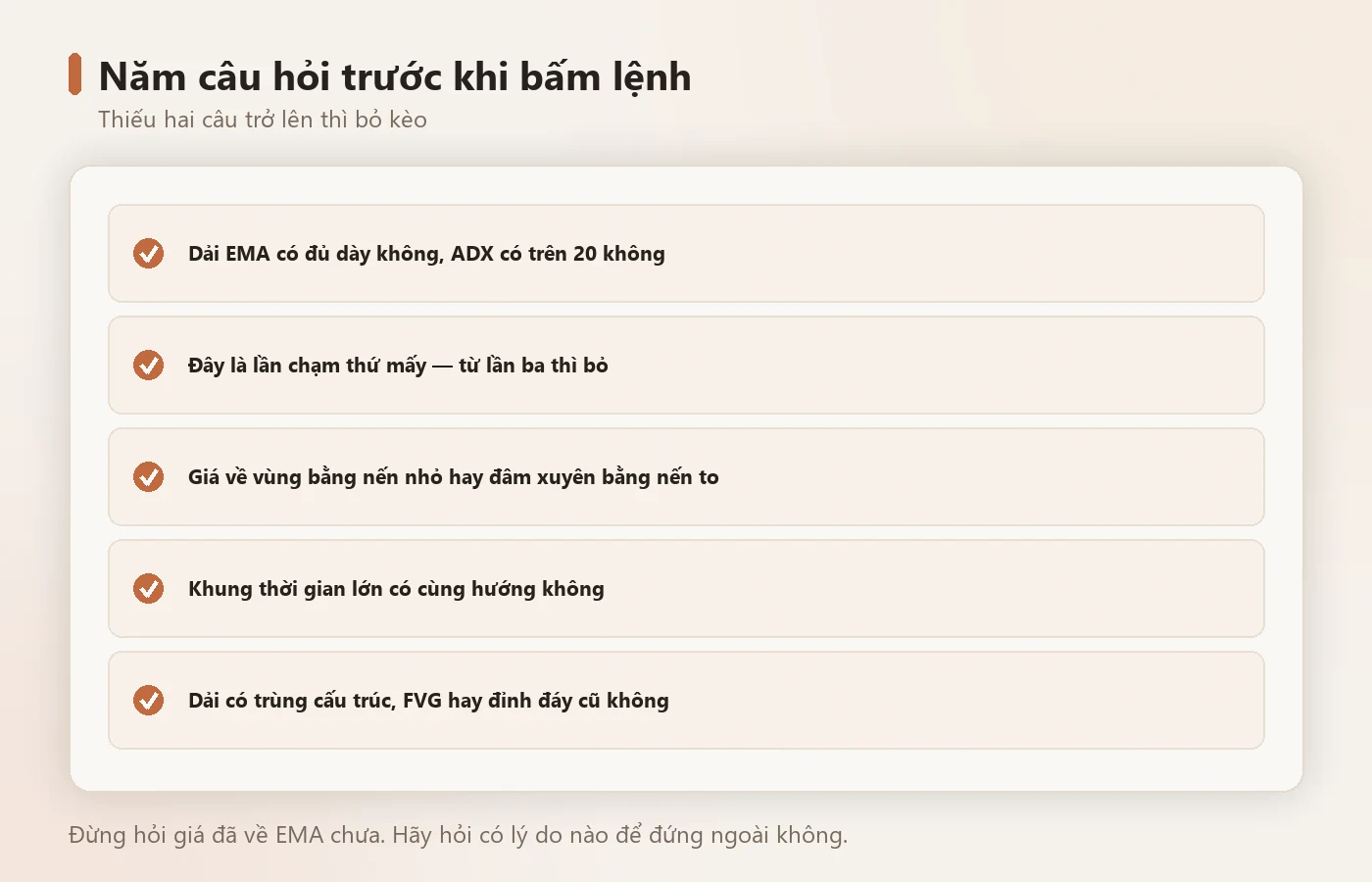 Năm câu hỏi trước khi bấm lệnh.